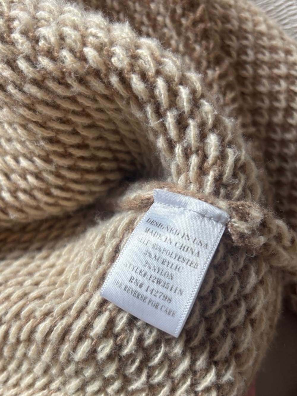 Vintage-Inspired Cream & Taupe Knit Button-Front Sweater - Picture 3 of 7
